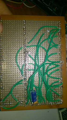 My DIY poor man's PCB for the gas sensors.Made in hurry - none of them are not in continuity !