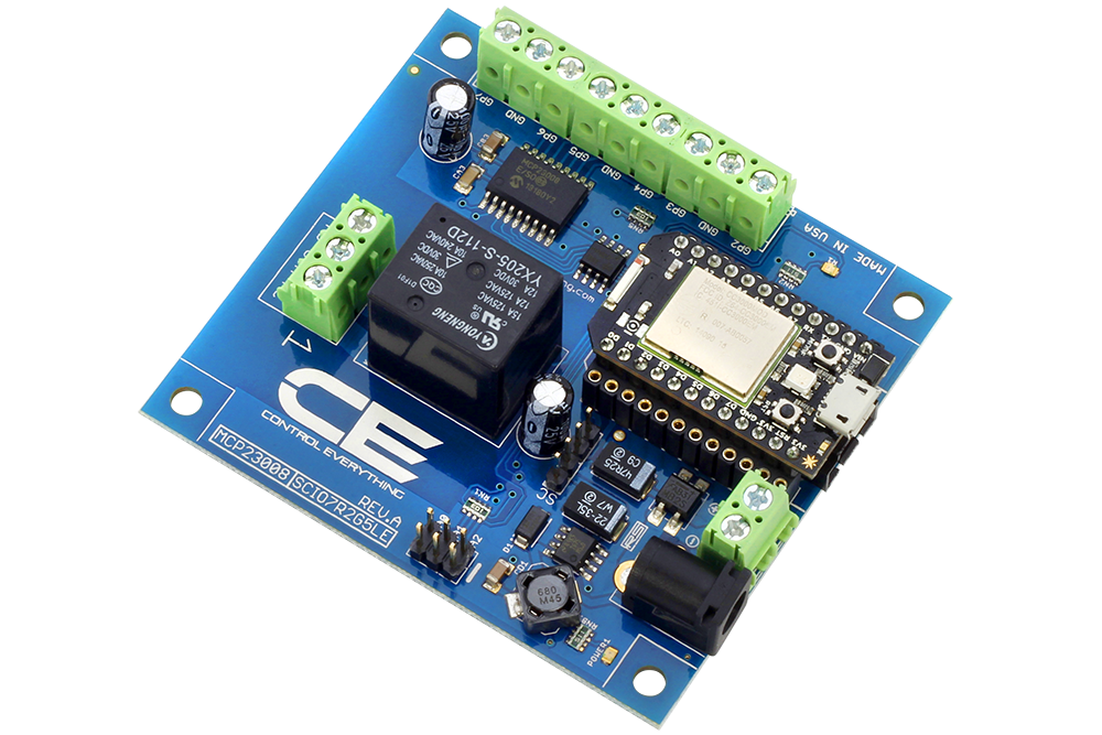 High-Power Relay Shield for Particle Photon I²C 1-Channel SPDT 10-Amp