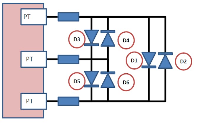 Figure 1. Charlieplexed LEDs