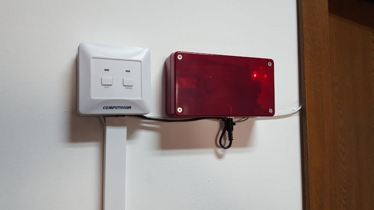 Left: the original thermostat. Right: our awesome thermostat.