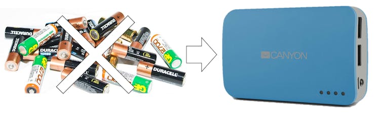 Battery replacement with USB power bank