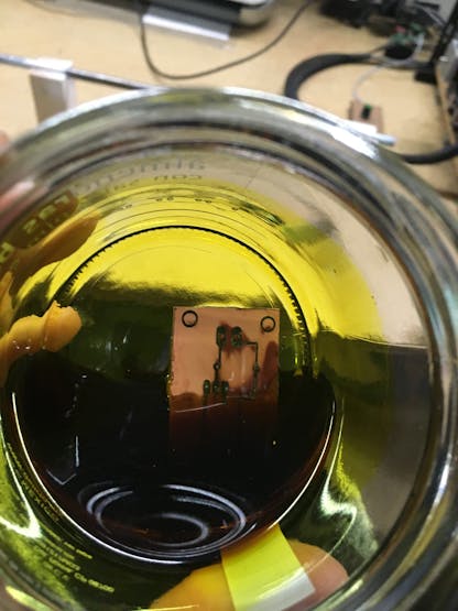Etching with ferric chloride