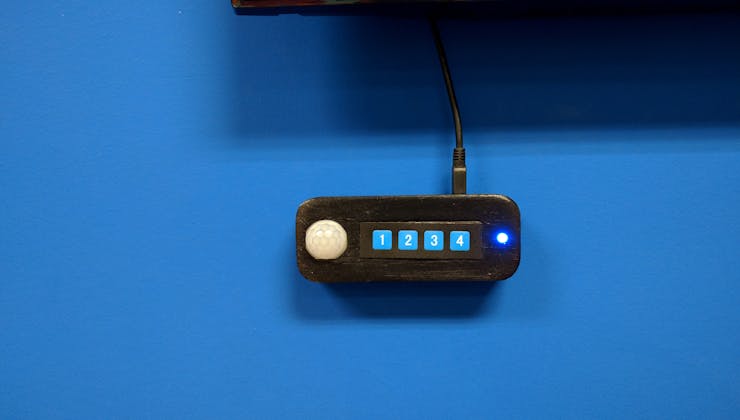 Close-up of the controller