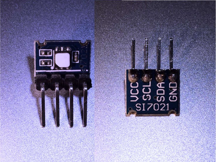 Sensor Module using the Silicon Labs SI7021 (Front and Back)