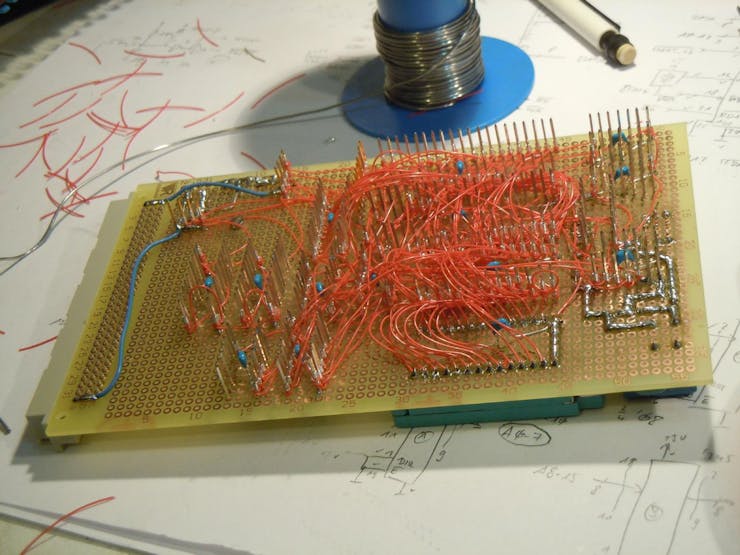 Your breadboard computers today are neater than our wire-wrap computers  used to be: Z80 computer backplane, 1977. : r/electronics