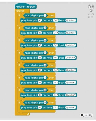 DIY piano using scratch and evive - Hackster.io