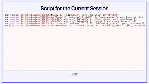 Session Script after Adding INSTEON Devices