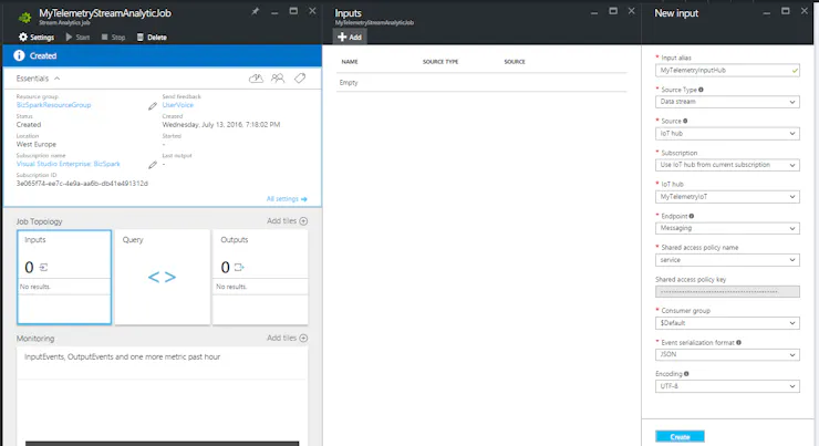 Stream Analytics Input