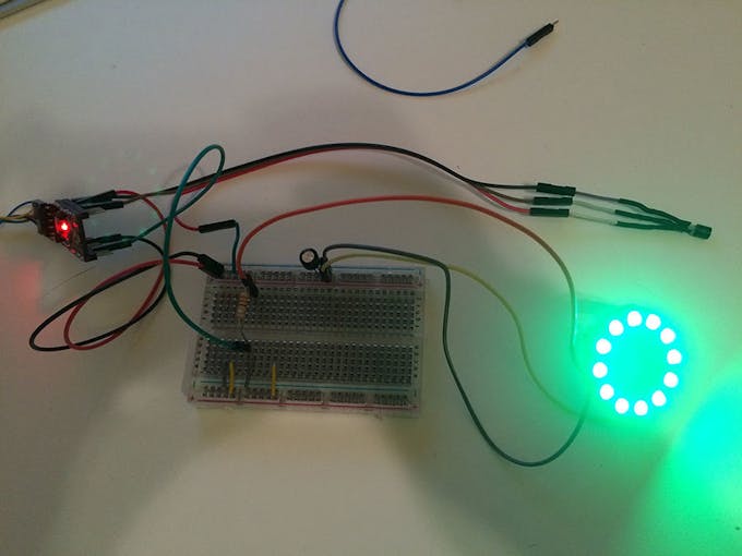 Quicky breadboard version of the NeoPixel weather wand