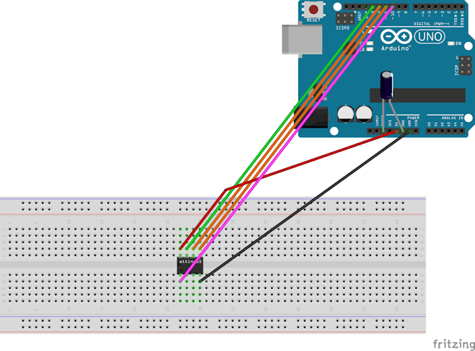 photo Attiny85 Schematic programming attiny85 with arduino uno