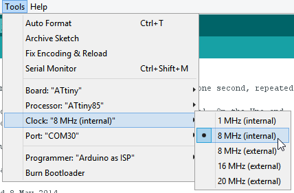 Programar un ATtiny85 con Arduino Uno. 28 Programar un ATtiny85 con Arduino Uno