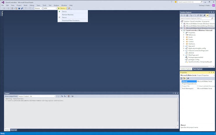 Use the drop-down menus to configure the deployment settings and target (