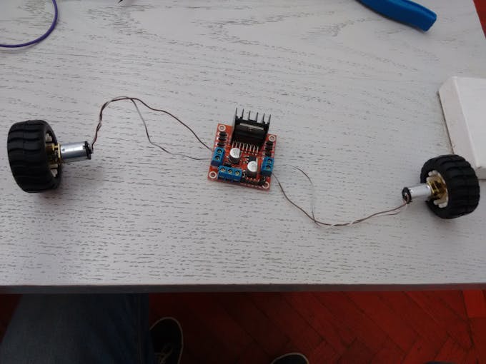 Motors connected to motor driver