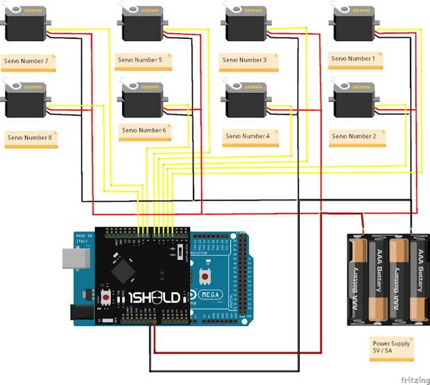 DIY Vending Machine using Arduino & 1Sheeld Circuit Diagram