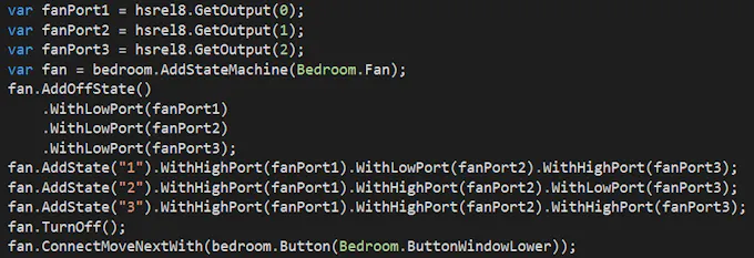Example configuration of a ceiling fan (Click to enlarge)