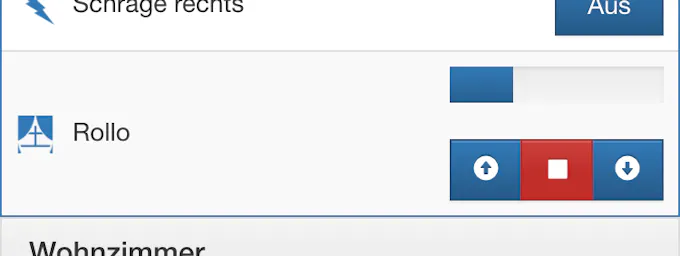 Roller shutter in app with position tracking