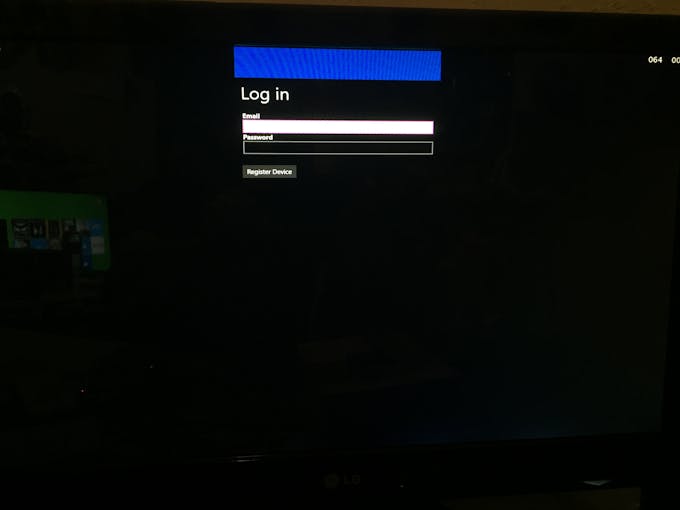 Login screen on IoT app when first launched