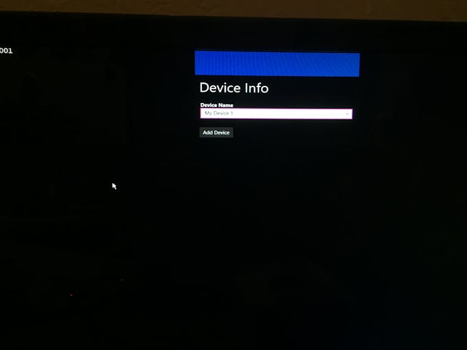 Screen to enter a device name
