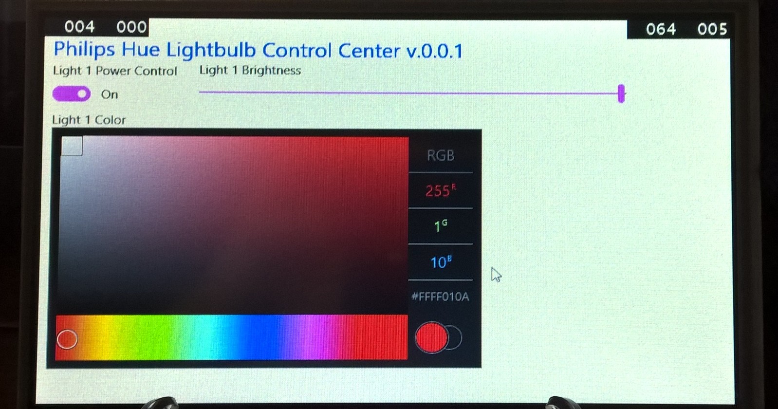 philips hue touch screen