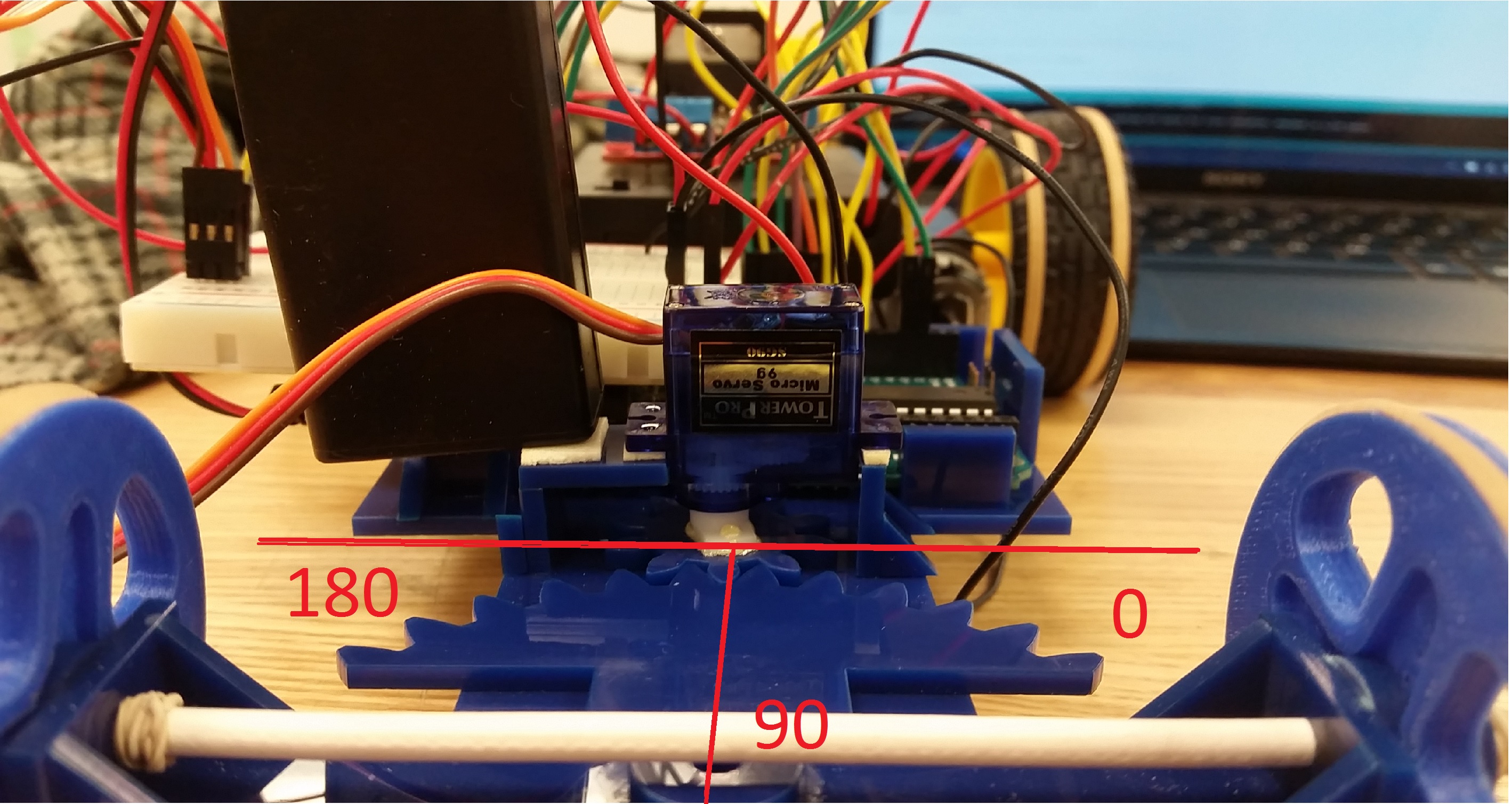program servo motor arduino to rotate left by 30 degree