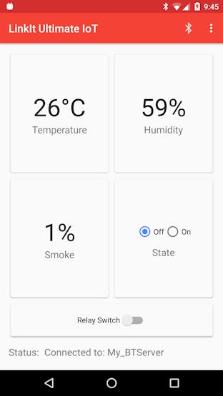 Connect your LinkIt ONE to the app, and swipe to the left